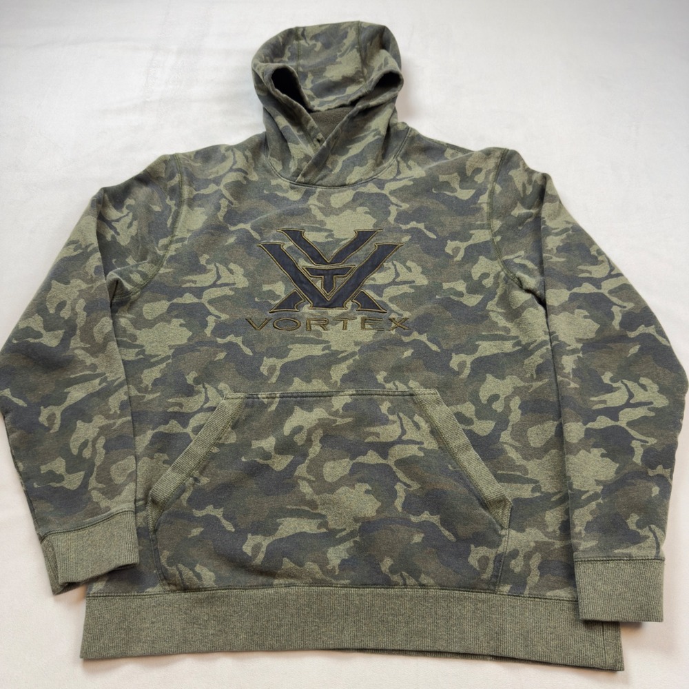 Vortex Optics Camo Hoodie Pullover Hooded Sweatshirt Men's Size Large Logo